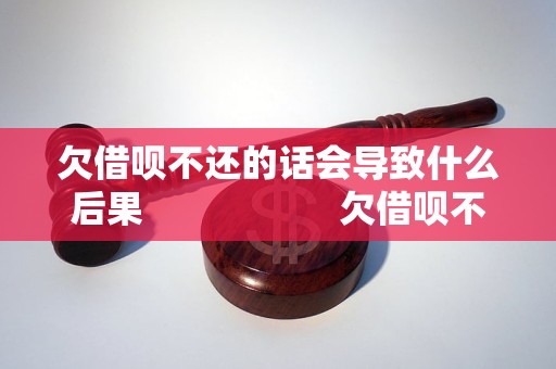 欠借呗不还的话会导致什么后果                    欠借呗不还的话会有哪些影响