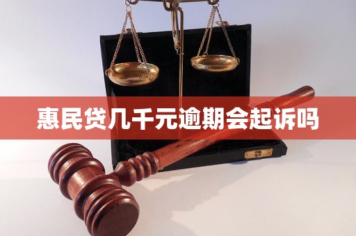 惠民贷几千元逾期会起诉吗