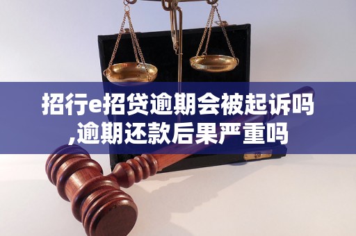 招行e招贷逾期会被起诉吗,逾期还款后果严重吗