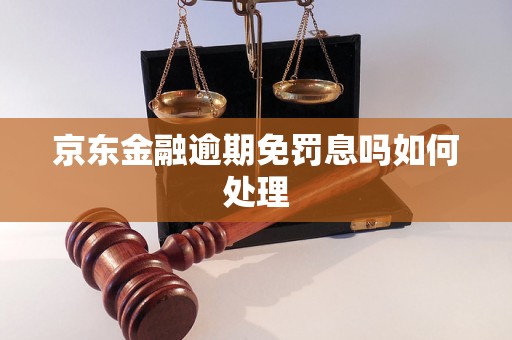 京东金融逾期免罚息吗如何处理