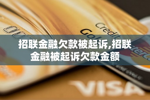 招联金融欠款被起诉,招联金融被起诉欠款金额