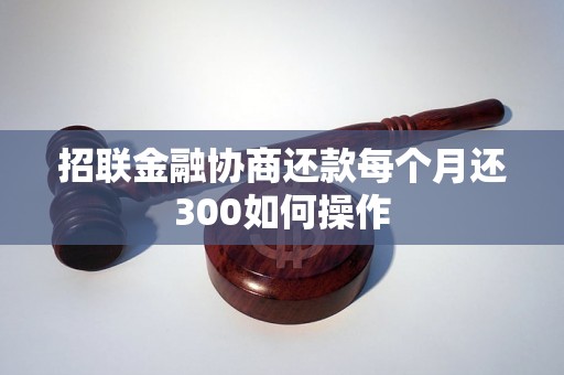 招联金融协商还款每个月还300如何操作