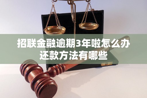 招联金融逾期3年啦怎么办还款方法有哪些