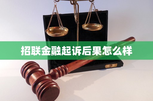 招联金融起诉后果怎么样