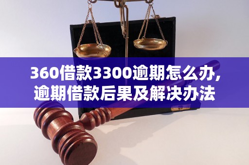 360借款3300逾期怎么办,逾期借款后果及解决办法