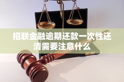 招联金融逾期还款一次性还清需要注意什么