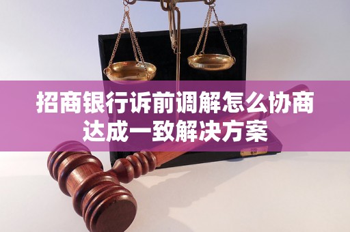 招商银行诉前调解怎么协商达成一致解决方案