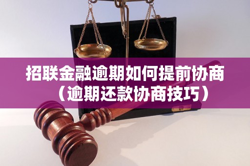 招联金融逾期如何提前协商（逾期还款协商技巧）