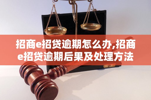 招商e招贷逾期怎么办,招商e招贷逾期后果及处理方法