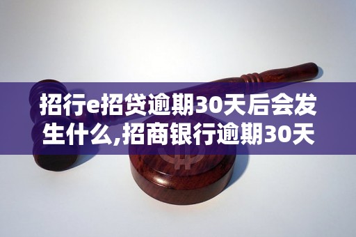 招行e招贷逾期30天后会发生什么,招商银行逾期30天会有什么后果