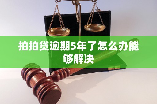 拍拍贷逾期5年了怎么办能够解决