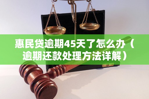 惠民贷逾期45天了怎么办（逾期还款处理方法详解）