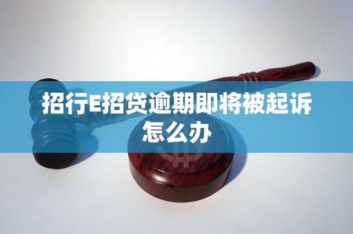 招行E招贷逾期即将被起诉怎么办