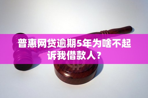 普惠网贷逾期5年为啥不起诉我借款人？