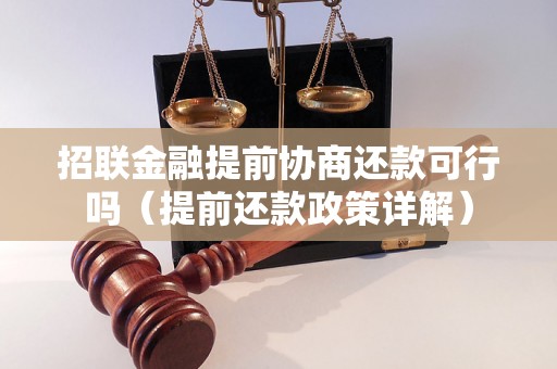 招联金融提前协商还款可行吗（提前还款政策详解）