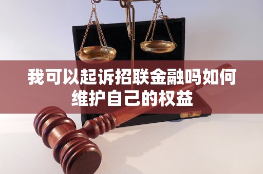 我可以起诉招联金融吗如何维护自己的权益