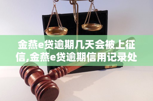 金燕e贷逾期几天会被上征信,金燕e贷逾期信用记录处理