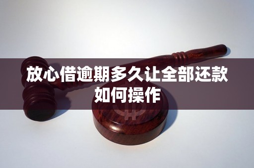 放心借逾期多久让全部还款如何操作