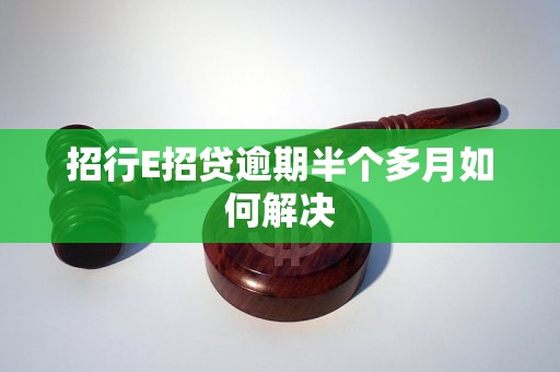 招行E招贷逾期半个多月如何解决