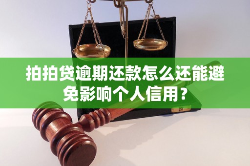 拍拍贷逾期还款怎么还能避免影响个人信用？