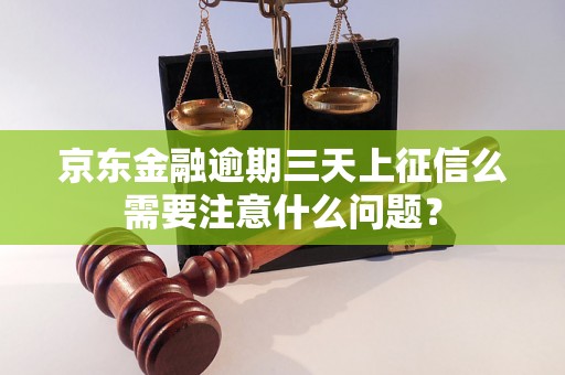 京东金融逾期三天上征信么需要注意什么问题？