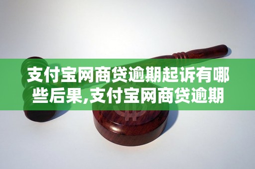 支付宝网商贷逾期起诉有哪些后果,支付宝网商贷逾期后会发生什么