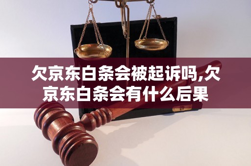 欠京东白条会被起诉吗,欠京东白条会有什么后果