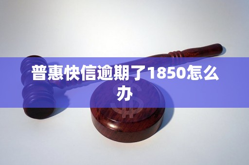 普惠快信逾期了1850怎么办