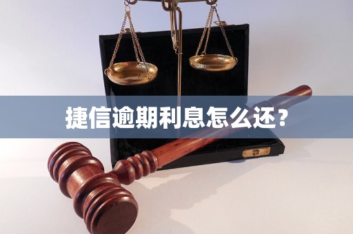 捷信逾期利息怎么还？