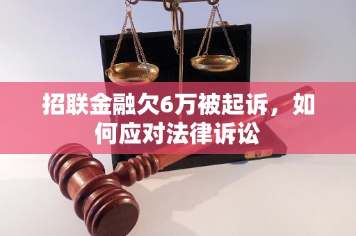 招联金融欠6万被起诉，如何应对法律诉讼