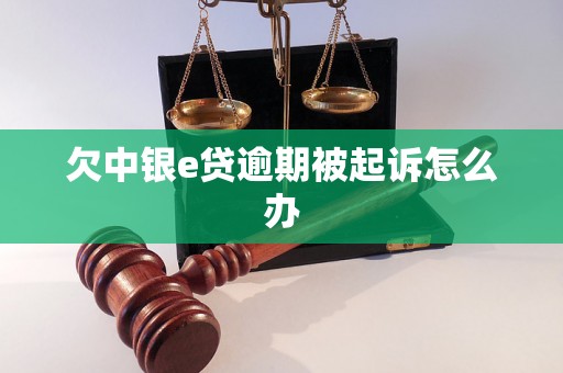 欠中银e贷逾期被起诉怎么办