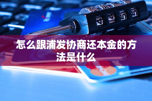 怎么跟浦发协商还本金的方法是什么