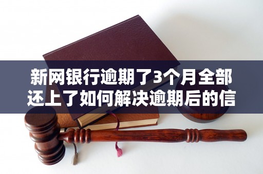 新网银行逾期了3个月全部还上了如何解决逾期后的信用问题