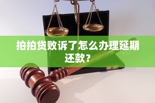 拍拍贷败诉了怎么办理延期还款？