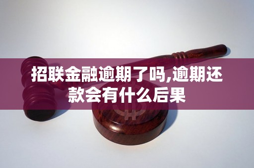 招联金融逾期了吗,逾期还款会有什么后果