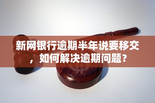 新网银行逾期半年说要移交，如何解决逾期问题？