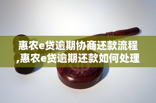 惠农e贷逾期协商还款流程,惠农e贷逾期还款如何处理