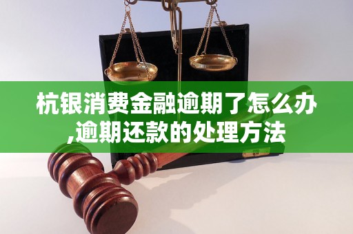 杭银消费金融逾期了怎么办,逾期还款的处理方法