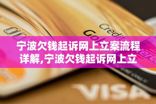 宁波欠钱起诉网上立案流程详解,宁波欠钱起诉网上立案操作步骤