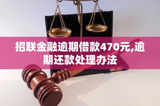 招联金融逾期借款470元,逾期还款处理办法