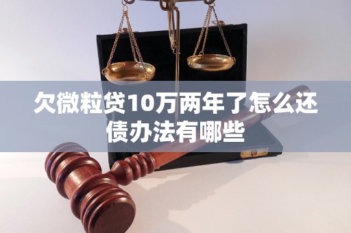 欠微粒贷10万两年了怎么还债办法有哪些