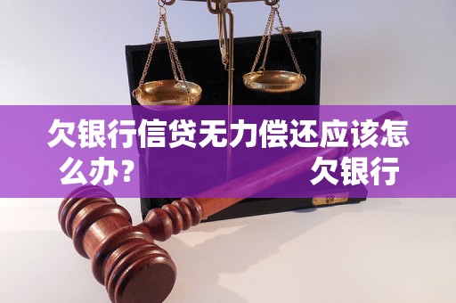 欠银行信贷无力偿还应该怎么办？                    欠银行信贷无力偿还有哪些解决方法？                    欠银行信贷无力偿还后果严重吗？                    欠银行信贷无力偿还如何避免法律纠纷？