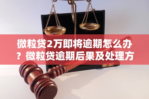 微粒贷2万即将逾期怎么办？微粒贷逾期后果及处理方法