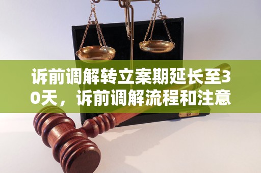 诉前调解转立案期延长至30天，诉前调解流程和注意事项