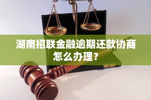 湖南招联金融逾期还款协商怎么办理？