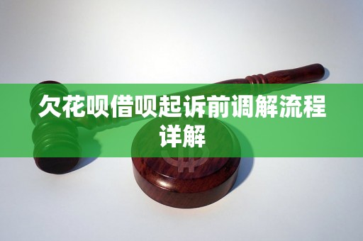 欠花呗借呗起诉前调解流程详解