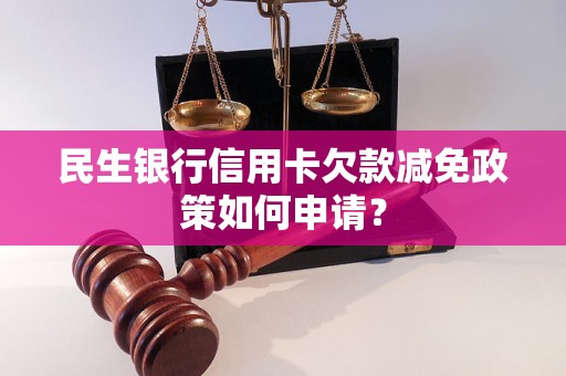 民生银行信用卡欠款减免政策如何申请？