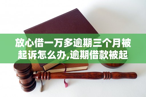 放心借一万多逾期三个月被起诉怎么办,逾期借款被起诉应该如何处理