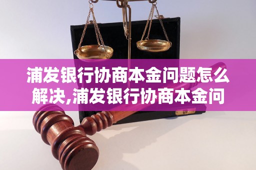 浦发银行协商本金问题怎么解决,浦发银行协商本金问题解决方法