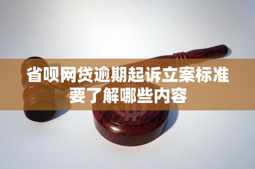 省呗网贷逾期起诉立案标准要了解哪些内容